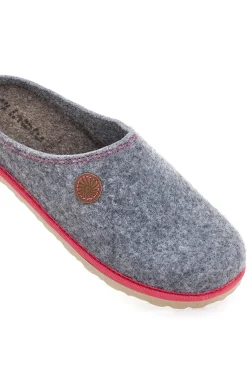 Ciabatte grigie in feltro con profilo rosa Inblu 39 CS