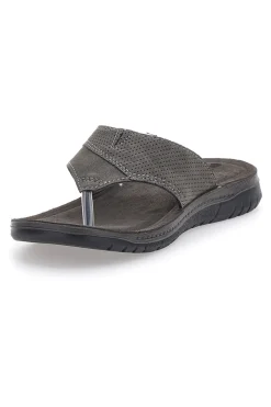 Ciabatte Grigie Infradito Con Sottopiede In Vera Pelle Inblu 14 ID