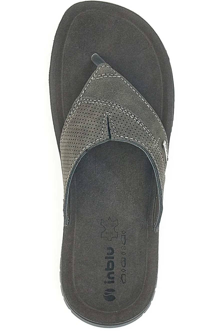 Ciabatte Grigie Infradito Con Sottopiede In Vera Pelle Inblu 14 ID