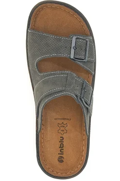 Ciabatte Grigio Con Sottopiede In Vera Pelle Inblu 10 BU