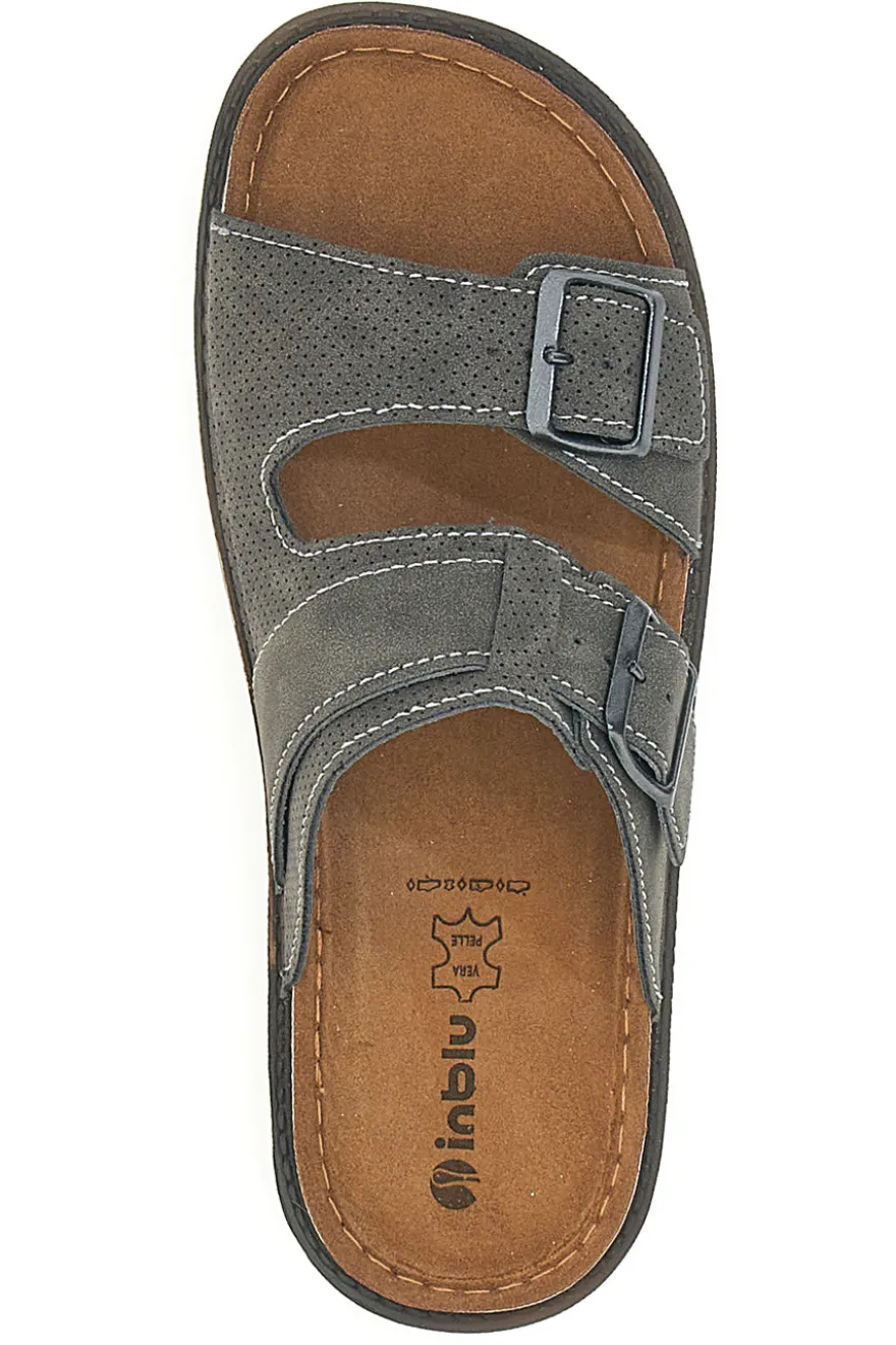 Ciabatte Grigio Con Sottopiede In Vera Pelle Inblu 10 BU