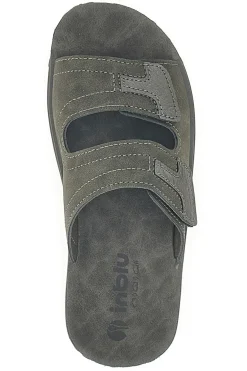 Ciabatte Grigio Con Strappi in Velcro Inblu 106 Fn