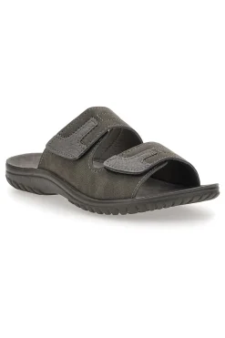Ciabatte Grigio Con Strappi in Velcro Inblu 106 Fn