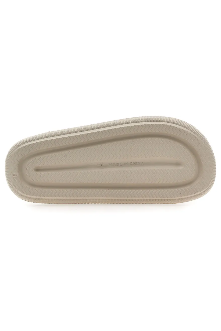 Ciabatte in gomma bianche con fascia ampia plantare decorato 2T2L 1055