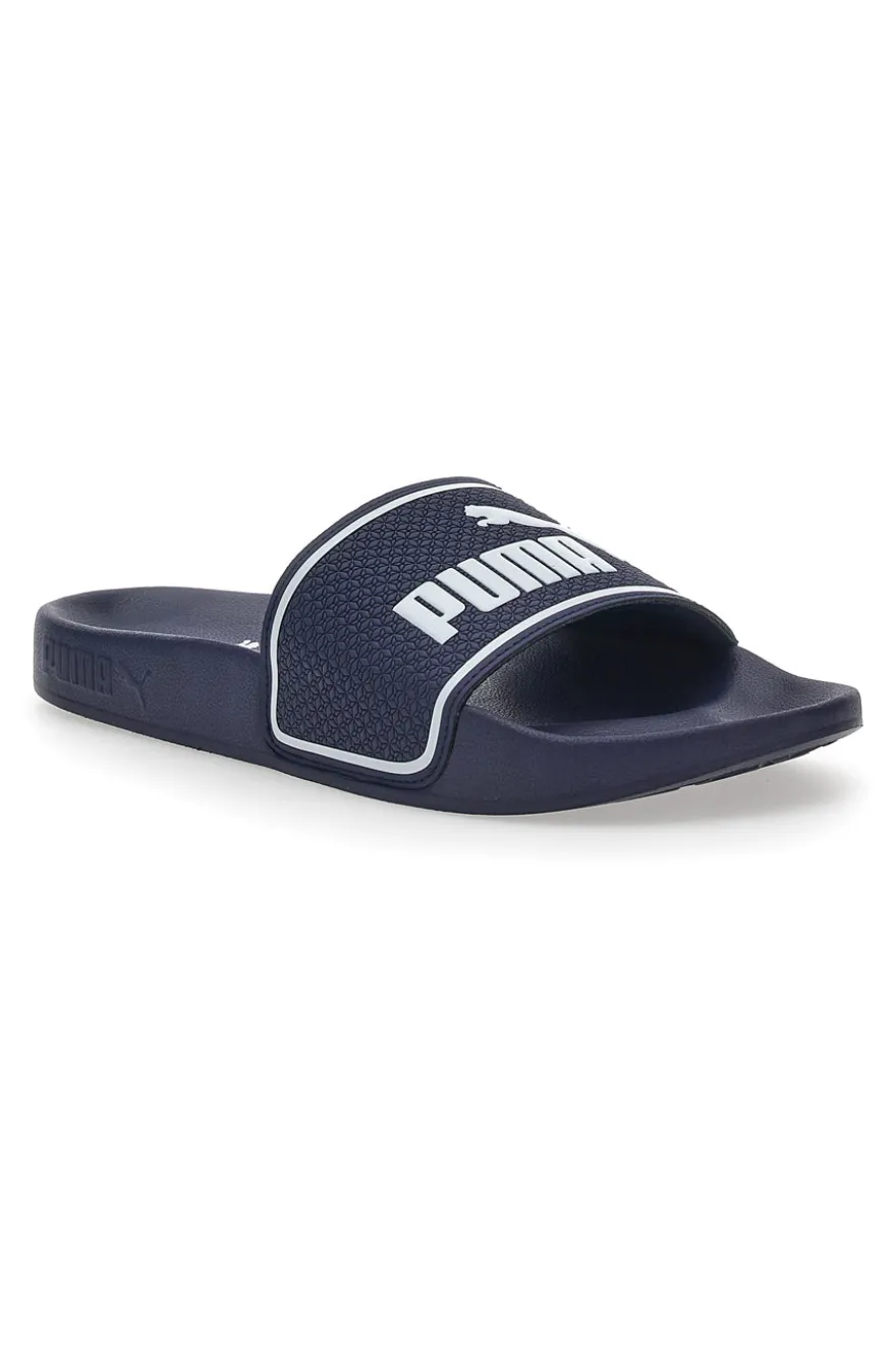 Ciabatte in Gomma Blu con Maxi Logo Puma Leadcat 2.0 JR