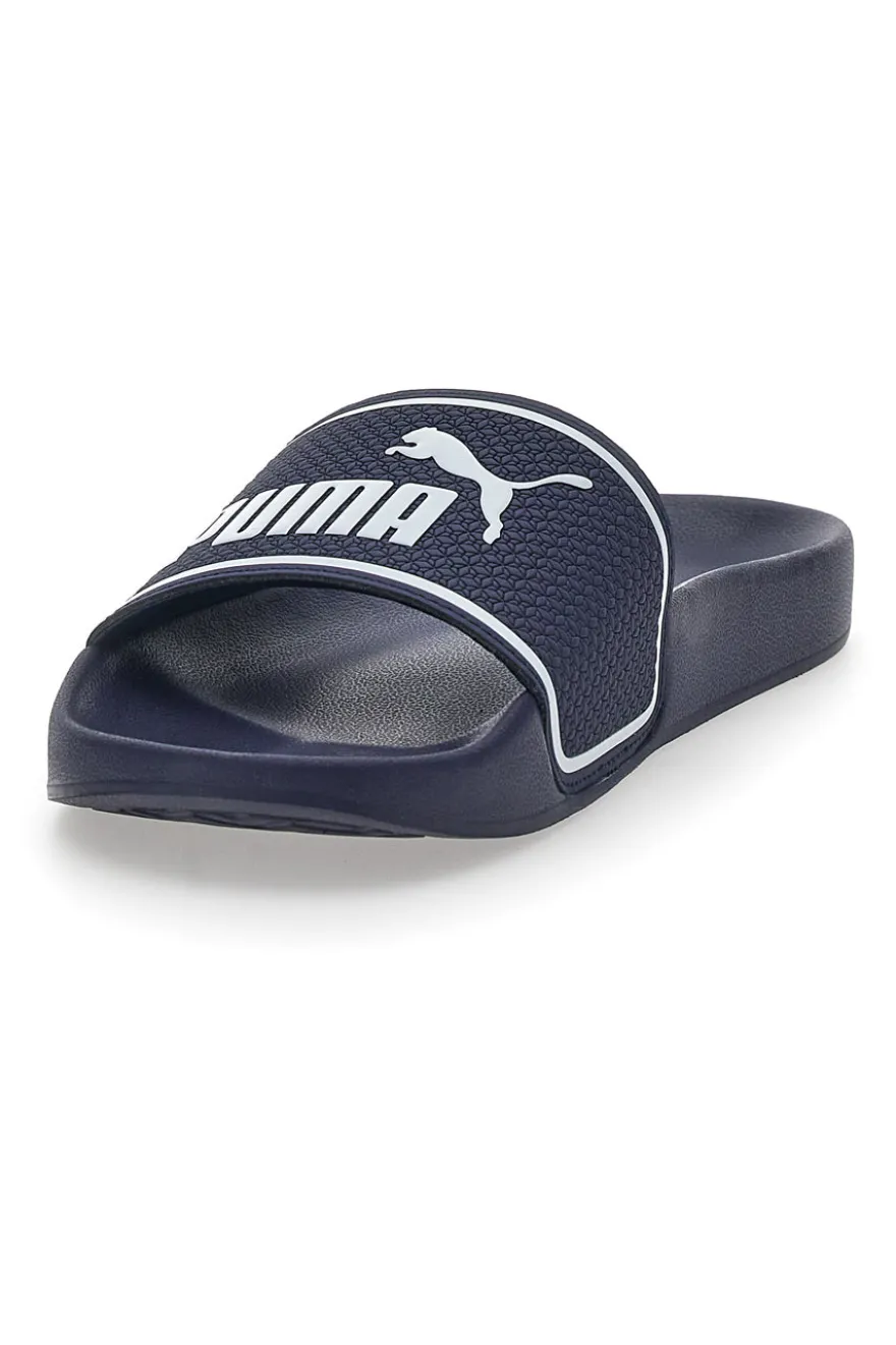 Ciabatte in Gomma Blu con Maxi Logo Puma Leadcat 2.0 JR