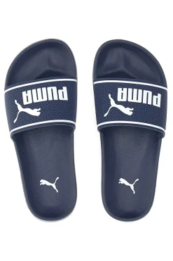 Ciabatte in Gomma Blu con Maxi Logo Puma Leadcat 2.0 JR