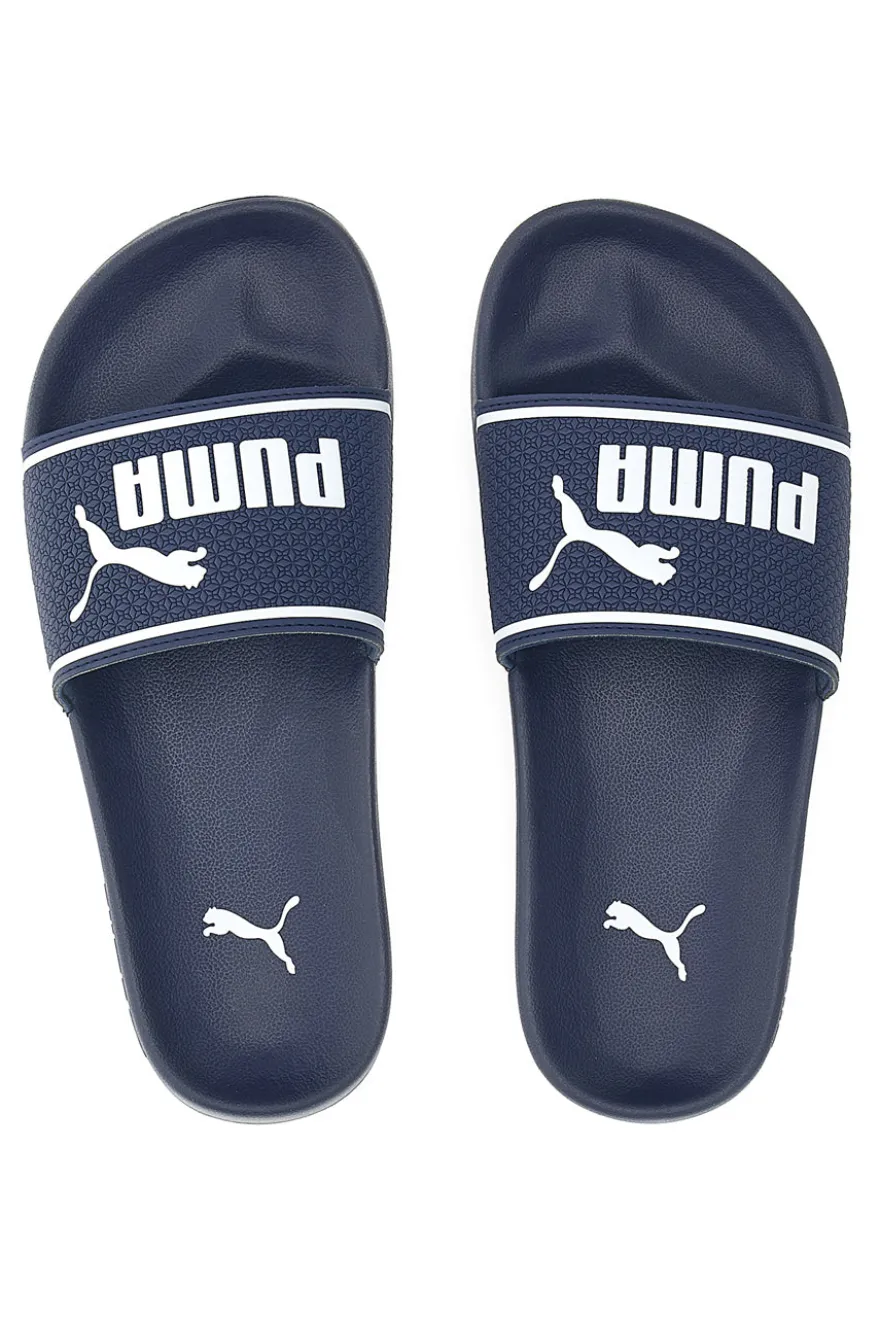 Ciabatte in Gomma Blu con Maxi Logo Puma Leadcat 2.0 JR