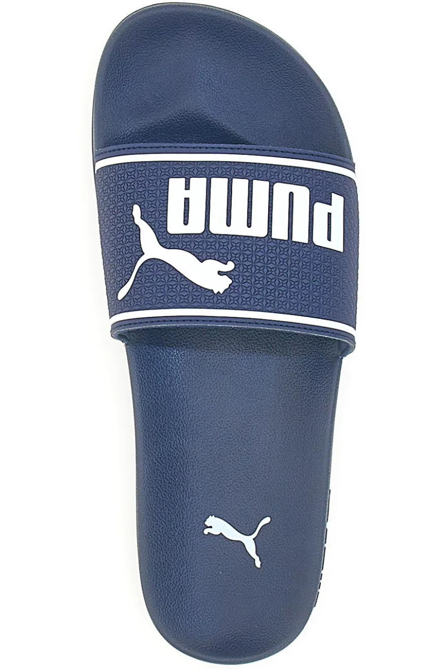 Ciabatte in Gomma Blu con Logo Puma Leadcat 2.0