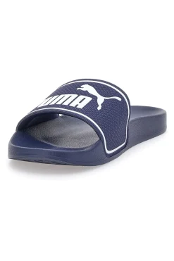 Ciabatte in Gomma Blu con Logo Puma Leadcat 2.0