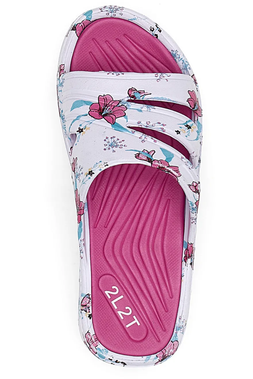 Ciabatte in Gomma 2T2L 472 Bianche e Rosa