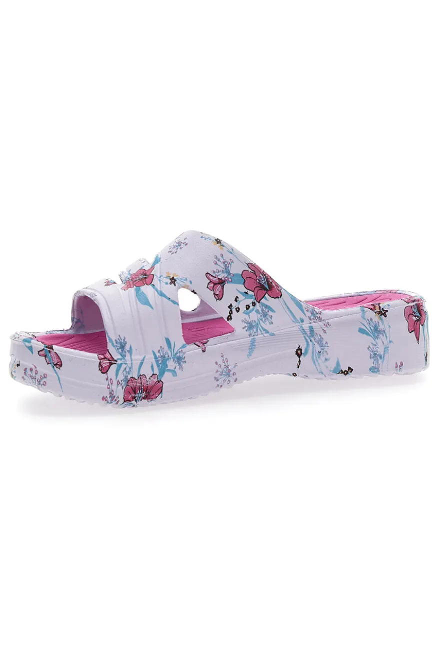 Ciabatte in Gomma 2T2L 472 Bianche e Rosa