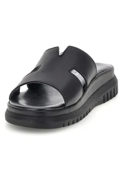 Ciabatte in pelle nero a fasce Pittarello 32811926