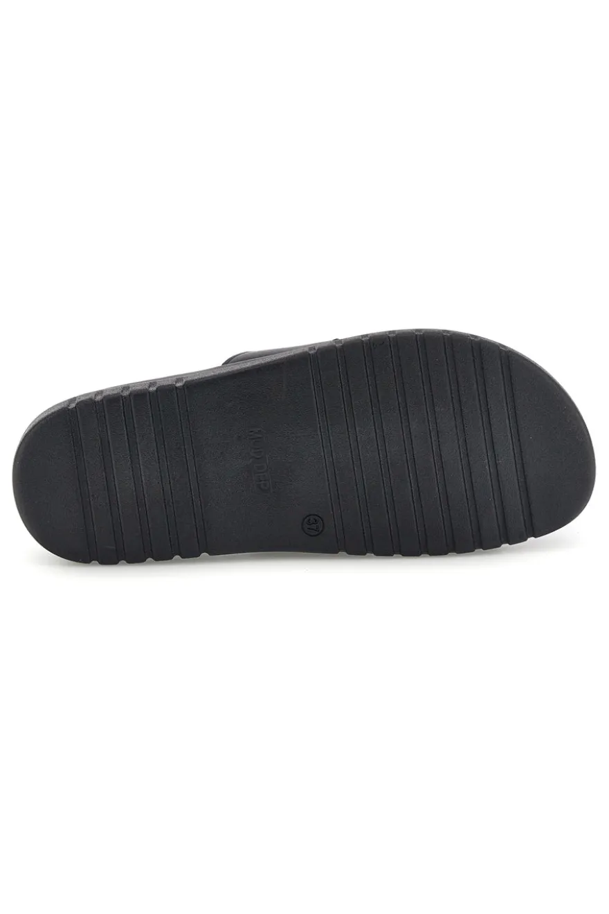 Ciabatte in pelle nero a fasce Pittarello 32811926