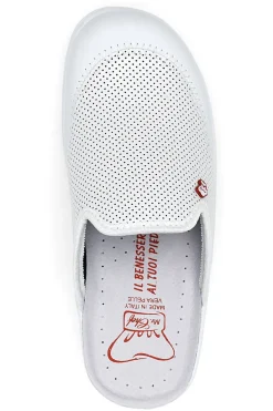 Ciabatte in Vera Pelle Bianche Mr Chef 653