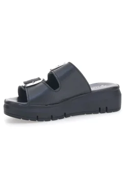 Ciabatte in vera pelle nere con fibbie PITTARELLO LOVE 35801919