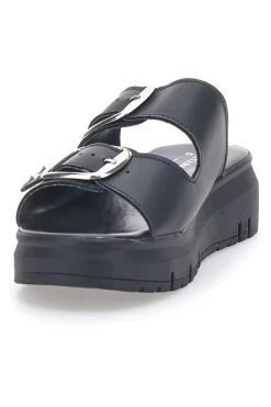 Ciabatte in vera pelle nere con fibbie PITTARELLO LOVE 35801919