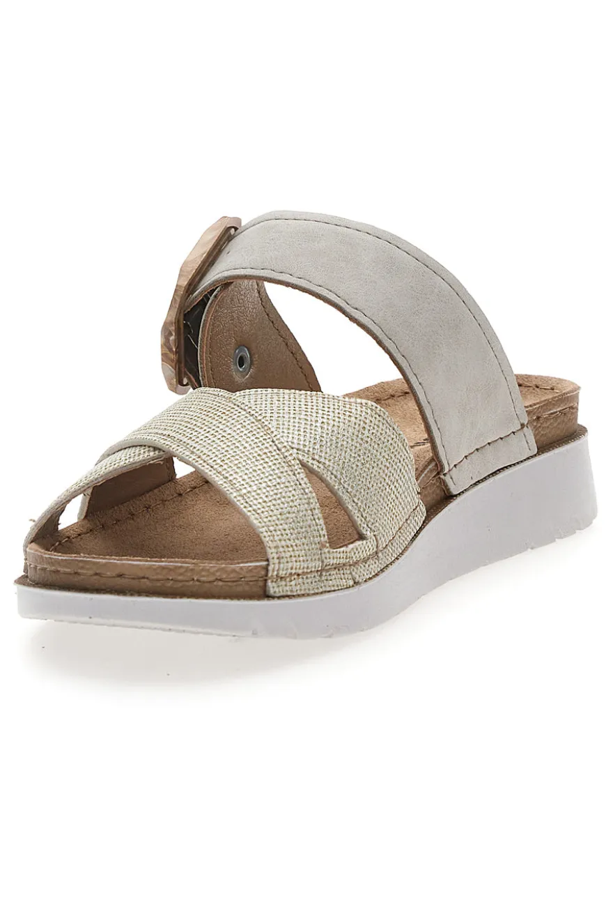 Ciabatte incrociate beige Inblu 46CN