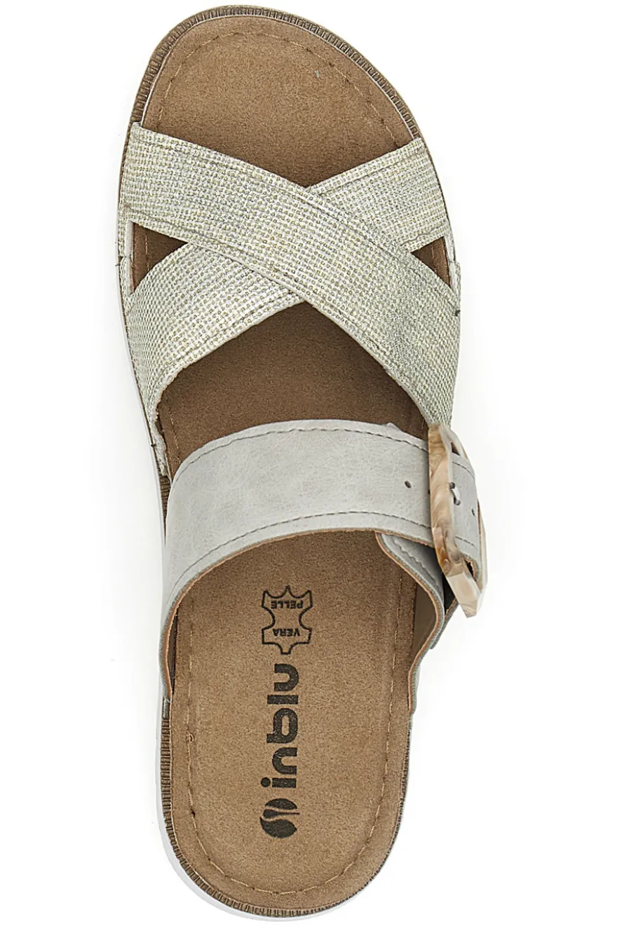 Ciabatte incrociate beige Inblu 46CN