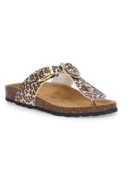 Ciabatte Infradito Animalier Con Plantare In Vera Pelle Pitt Kids 45261