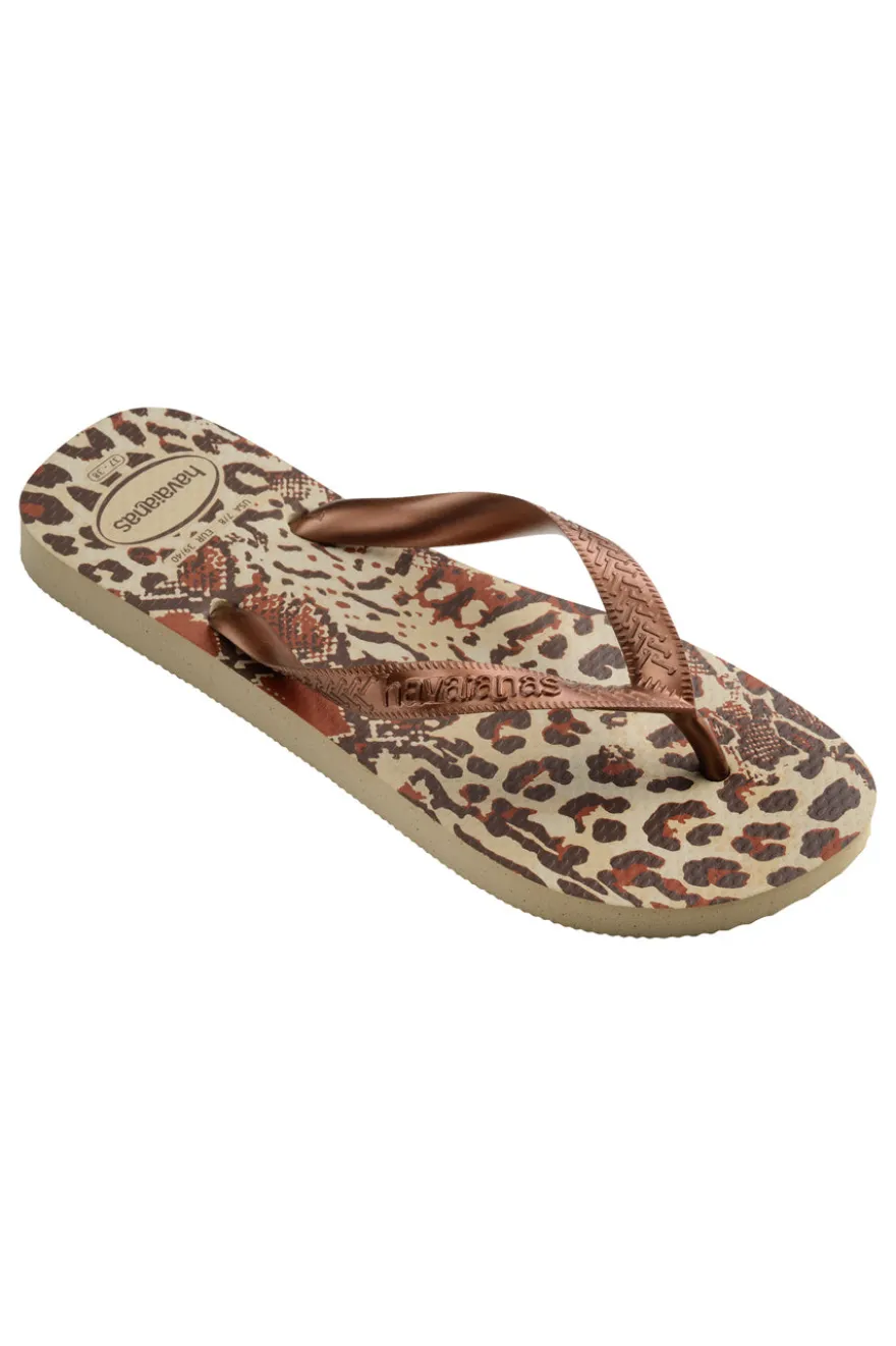 Ciabatte Infradito Beige e Marrone Effetto Maculato Havaianas Top Animal