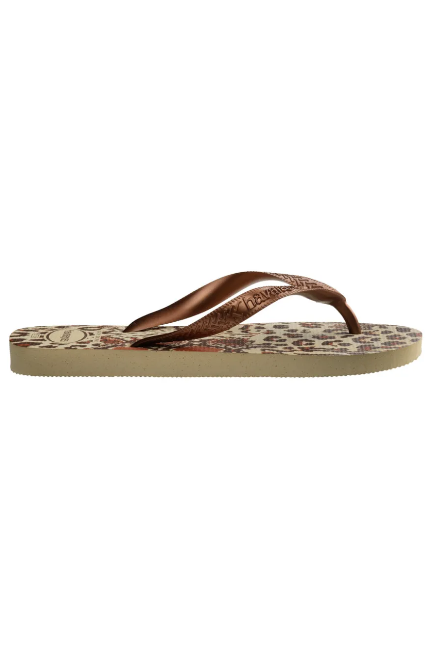 Ciabatte Infradito Beige e Marrone Effetto Maculato Havaianas Top Animal