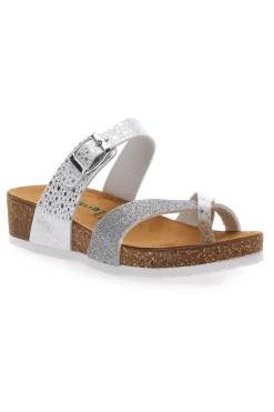 Ciabatte Infradito Bianche e Argento con Sottopiede in Pelle PITTARELLO ECO 293A311SR