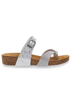 Ciabatte Infradito Bianche e Argento con Sottopiede in Pelle PITTARELLO ECO 293A311SR