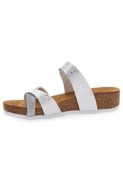 Ciabatte Infradito Bianche e Argento con Sottopiede in Pelle PITTARELLO ECO 293A311SR