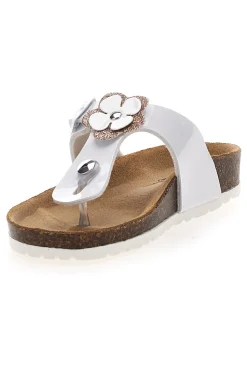 Ciabatte Infradito Bianche con Applicazioni a Fiori PITT KIDS 45261GVW