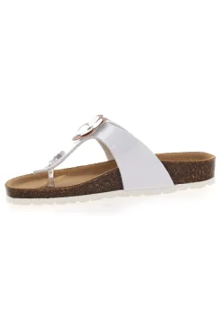 Ciabatte Infradito Bianche con Applicazioni a Fiori PITT KIDS 45261GVW