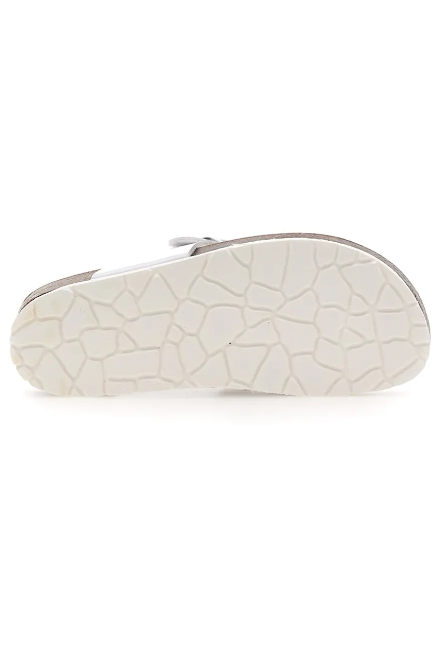 Ciabatte Infradito Bianche con Applicazioni a Fiori PITT KIDS 45261GVW
