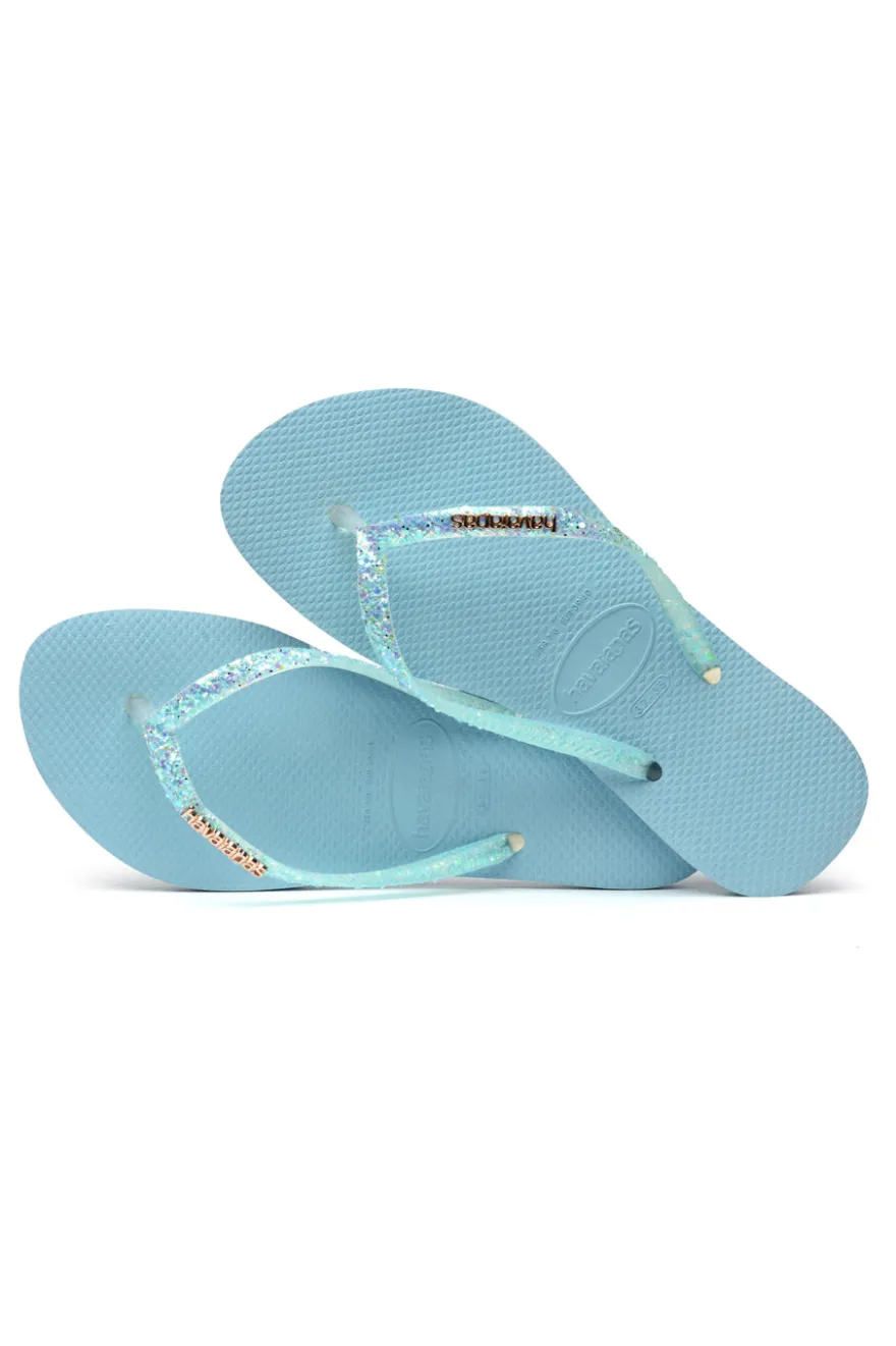 Ciabatte Infradito Havaianas Slim Flourish Azzurre