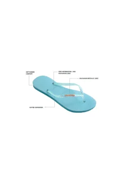 Ciabatte Infradito Havaianas Slim Flourish Azzurre