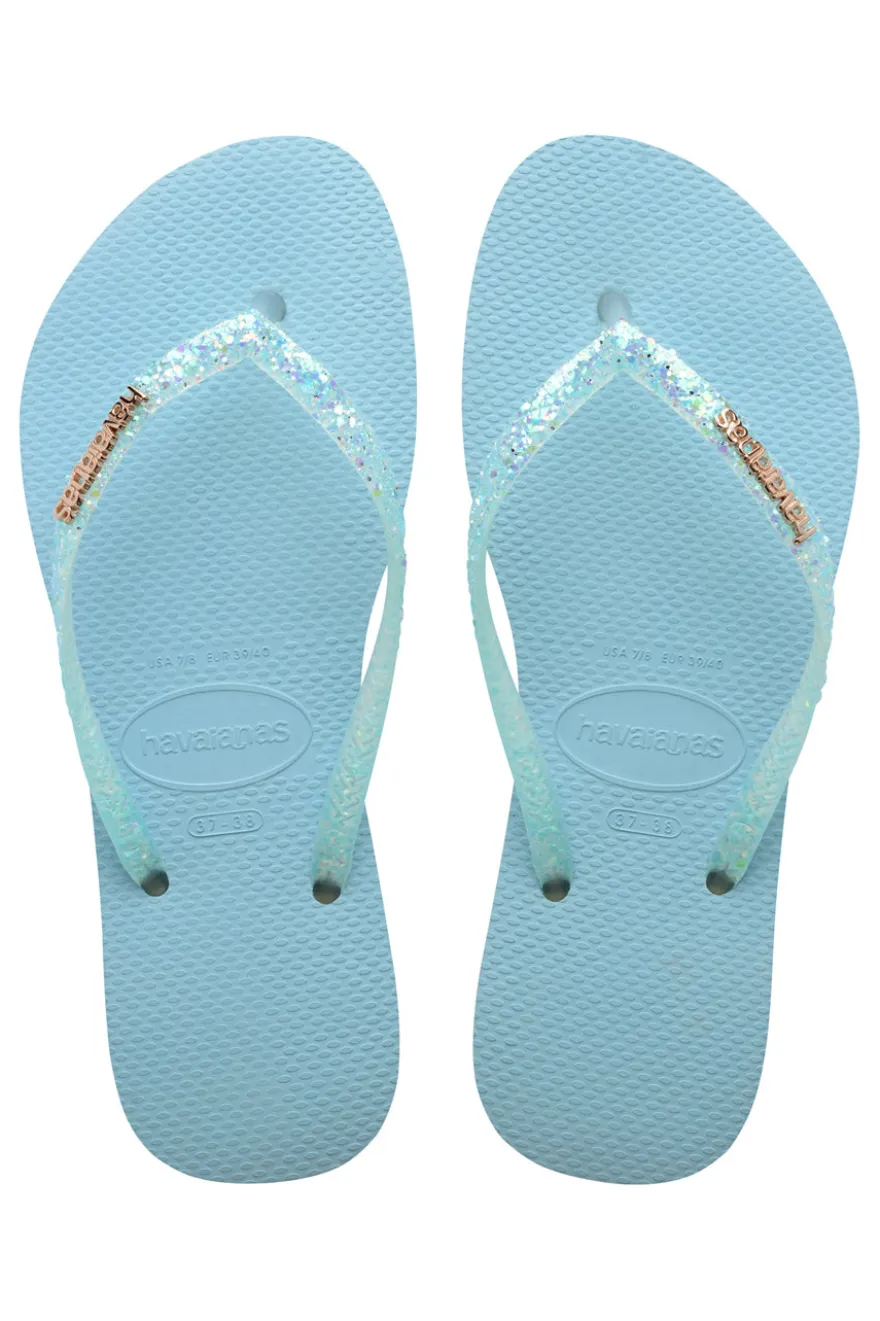 Ciabatte Infradito Havaianas Slim Flourish Azzurre