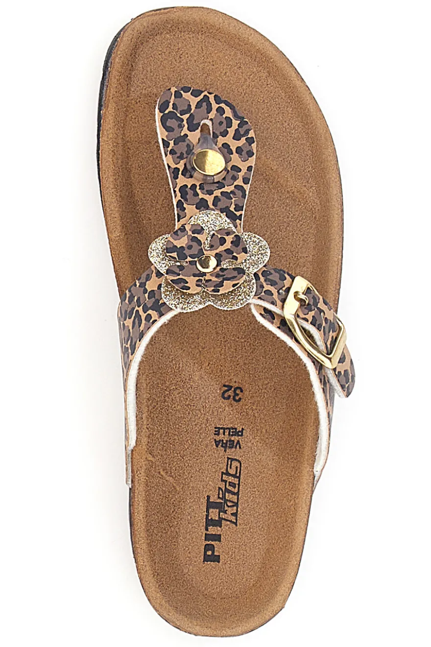 Ciabatte Infradito Leopardate Made in Italy PITT KIDS 45261LET
