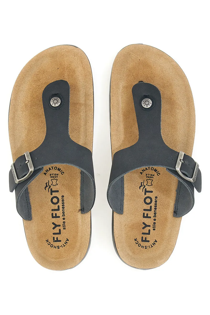 Ciabatte Infradito nere con shock absorbing plantare anatomico Fly Flot 782154C