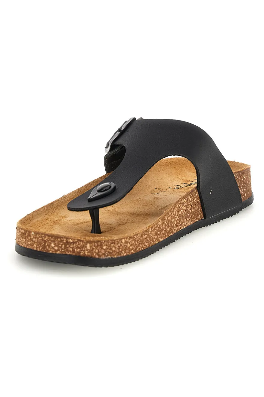 Ciabatte infradito nere con fibbia Pittarello tierra 335A2177SR