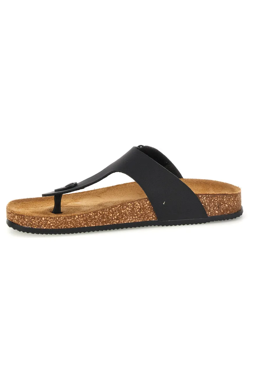 Ciabatte infradito nere con fibbia Pittarello tierra 335A2177SR