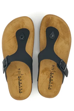 Ciabatte infradito nere con fibbia Pittarello tierra 335A2177SR