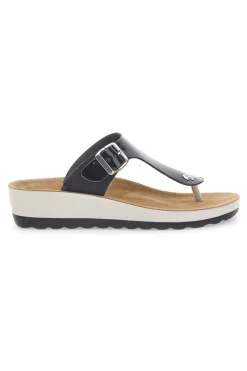 Ciabatte Infradito nere con plantare anatomico zeppa FLY FLOT 42H593C da Donna | Pittarello