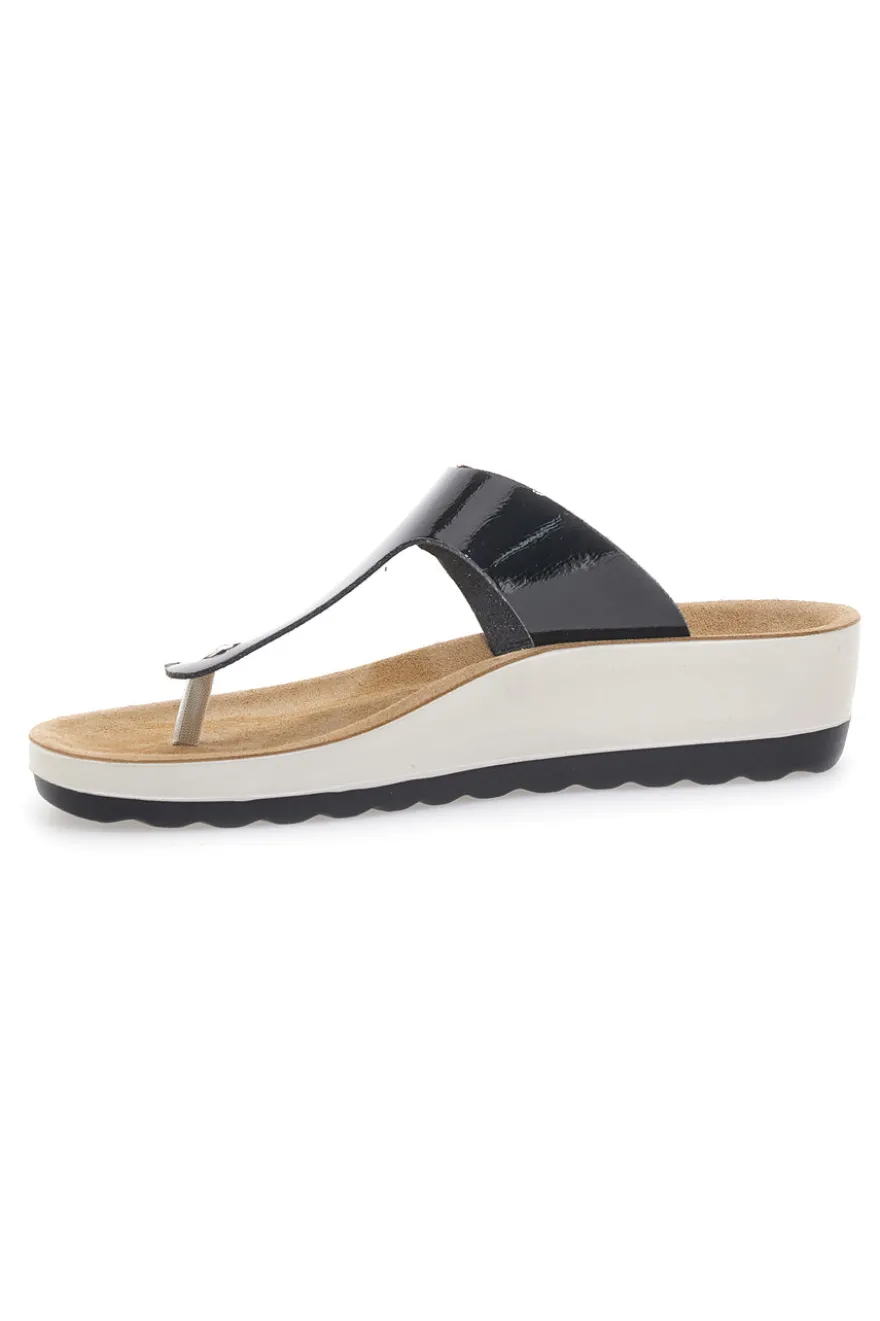 Ciabatte Infradito nere con plantare anatomico zeppa FLY FLOT 42H593C da Donna | Pittarello