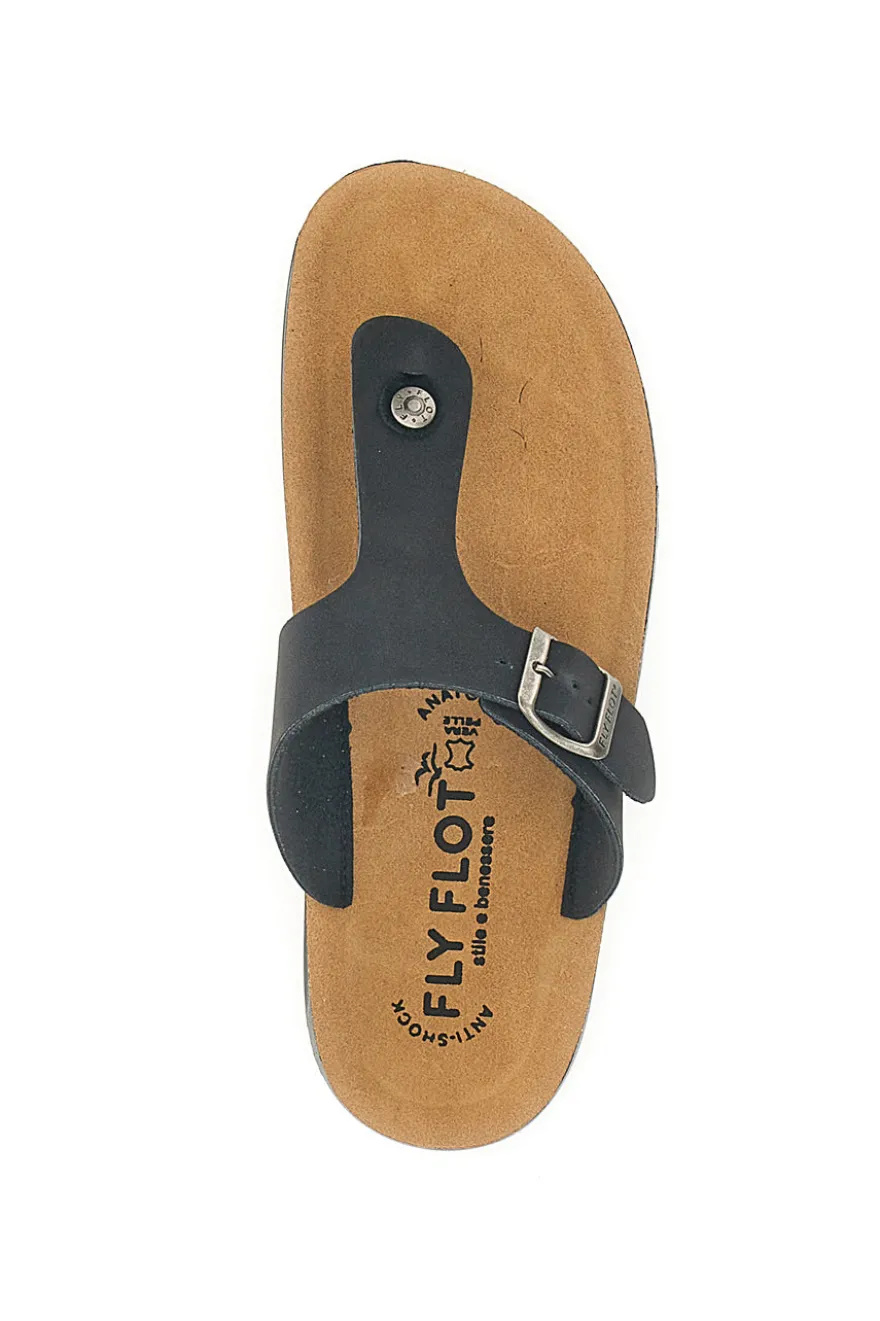 Ciabatte Infradito Nere Comfort Made in Italy Fly Flot 782154
