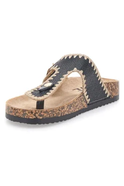 Ciabatte infradito nere con cuciture a contrasto ME & ME 14206