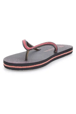 Ciabatte Infradito nere con glitter e logo Champion 11825