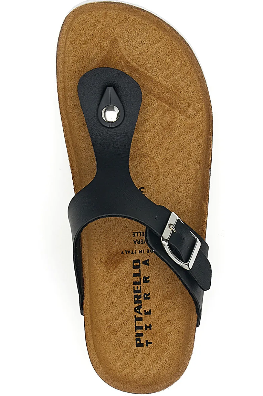 Ciabatte Infradito Nere in Vera Pelle Made in Italy Pittarello Tierra 335A2177SR
