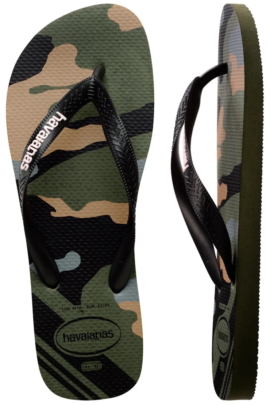 Ciabatte Infradito Verde Militare In Gomma Havaianas Top Camu