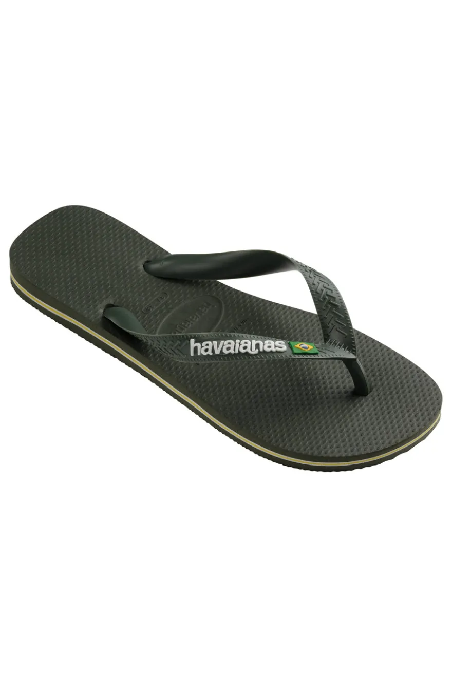 Ciabatte Infradito Verdi Havaians Brasil Logo