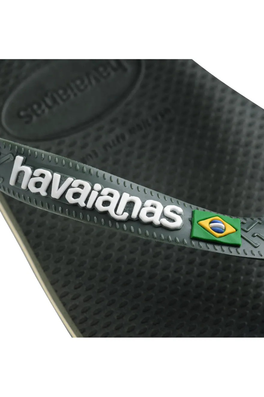 Ciabatte Infradito Verdi Havaians Brasil Logo