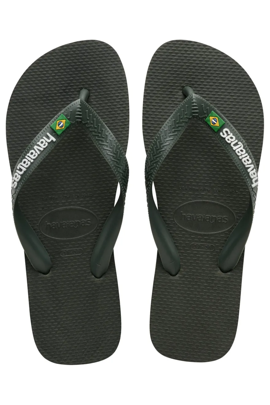 Ciabatte Infradito Verdi Havaians Brasil Logo